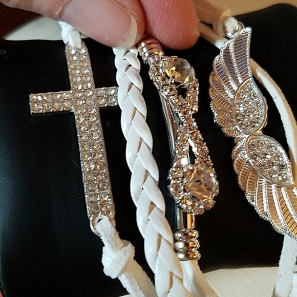 Multi Layer Vegan Leather Bracelet 7" - Picture 3 of 6